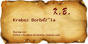 Krebsz Borbála névjegykártya